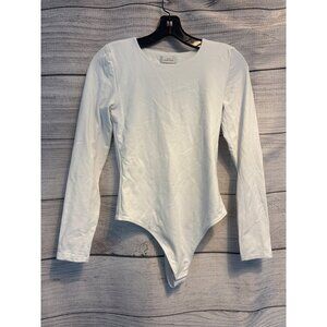 Aritzia Babaton White Long Sleeve Bodysuit Size M